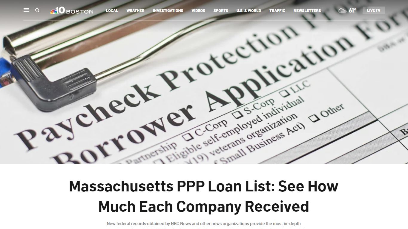 Massachusetts PPP Loan List: See How Much Each Company Received